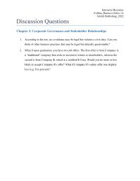 Business Ethics Chapter 03 The First Offer From Company Traditional Company