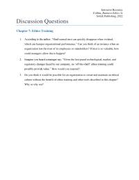 Business Ethics Chapter 07 How Would You Respond You Think Would