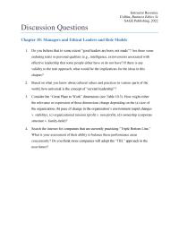 Business Ethics Chapter 10 Consider The Great Place Work Dimensions See