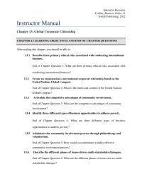 Business Ethics Chapter 13 Frame an organization’s international corporate