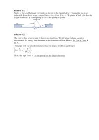Chapter 8 The pipe with the smallest diameter has the largest