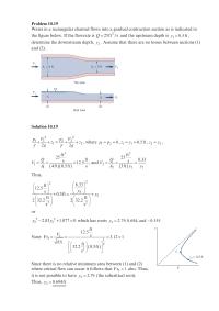 Chapter 10 A rectangular channel has a gradual contraction