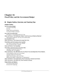 Economics Chapter 16 The Prospect Government Committed Fiscal Discipline