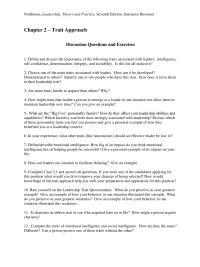 Chapter 2 Homework How Would Knowledge The Trait Approach Help