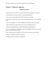 Chapter 4 Homework Leadership Grid Were Designed How Should Leaders