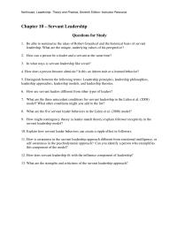 Chapter 10 Homework Liden Al 2008 Model What Other Conditions