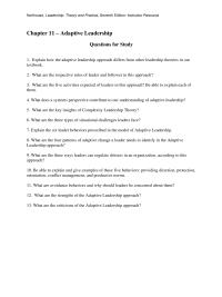 Chapter 11 Homework Adaptive Leadership What Are The Four Patterns