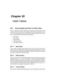 Database Storage & Design Chapter 20 Homework Hash Function You May Want Review What