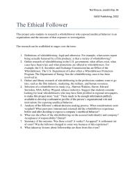 Communications Chapter 0 Homework Selection of a whistleblower to study