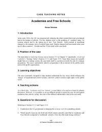 Case 1 Strategic Planning Style Traditional State Schools Through