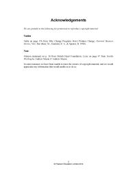 Acknowledgements The Dangers Are That Students Not Read