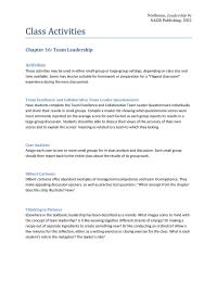 Communications Chapter 16 Homework How They Compare The Internal Leadership Actions