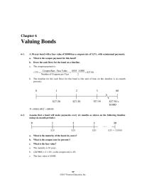 Finance Chapter 6 Homework&nbsp;Draw the cash flows for the bond on a timeline.