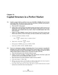 Finance Chapter 14 Homework Capital Structure Perfect Market 141 Consider