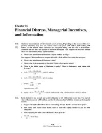 Finance Chapter 16 Homework Face Value D Equity Value Pv