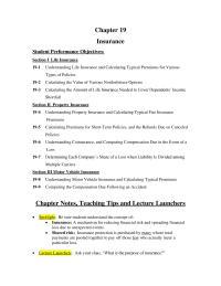 Chapter 19 Coverage Ratio Insurance Carried Insurance