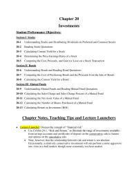 Chapter 20 Understanding Bonds and Reading Bond Quotations