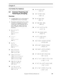 Chapter 6 A common factor of two or more integers is an integer