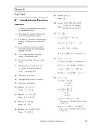 Chapter 8 A function’s first coordinates are values of