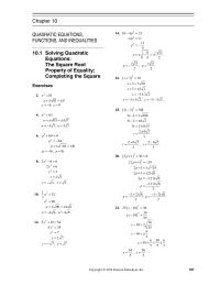 Chapter 10 A negative answer makes no sense in this problem