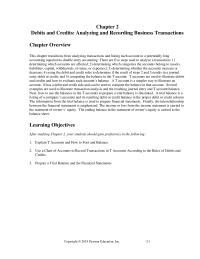 Accounting Chapter 2 Homework The Equity Subdivisions Categories Will Use The