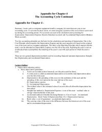 Accounting Chapter 4 Homework Outline Depreciation Adjusting Entries Basic Depreciation Guidelines