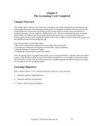 Accounting Chapter 5 Homework Capital Examples Are Revenue Expenses Withdrawals And