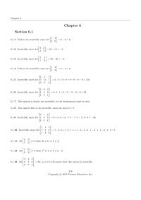 Chapter 6 Will ensure that this matrix is invertible