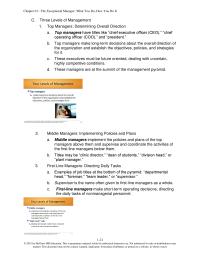 Management Chapter 1 These executives must be future oriented
