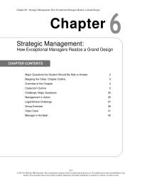 Management Chapter 6 Strategic Management How Exceptional Managers Realize