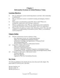 Management Chapter 1 What exactly is an information system