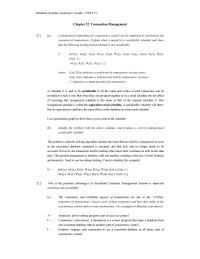 Database Storage & Design Chapter 22 Homework Data Items Transaction Waiting For X3 X10
