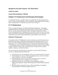 Management Chapter 5 As technology advances the types of hardware&nbsp;