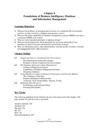 Management Chapter 6 Referential Integrity Rules Ensure That Relationships Between