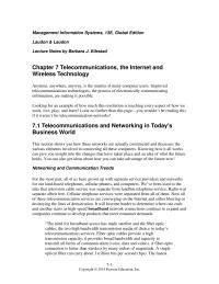 Management Chapter 7 The Internet Best Described What Isn’t There