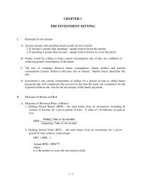 Management Chapter 1 Expected Rate Return Determinants Required Returns
