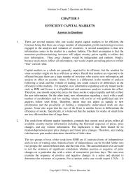 Management Chapter 5 Thus The Strong form Efficient Market Hypothesis Calls