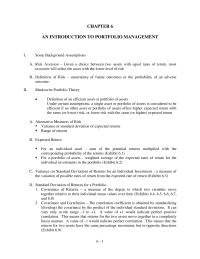 Management Chapter 6 This Means That The Returns For Two