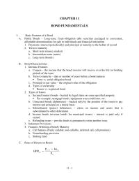 Management Chapter 11 The income that the bond investor will receive