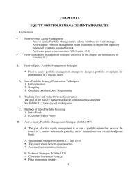 Management Chapter 15 Index Portfolio Strategy Construction Techniques