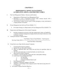 Management Chapter 17 Money Market Funds Breakdown Fund Characteristics Global