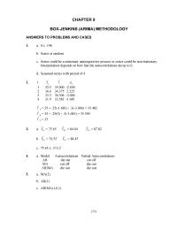 Chapter 9 Homework Autocorrelations of original series fail to die out