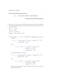 Chapter 1 Homework All Calculations Were Performed Standard Double