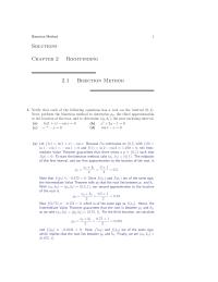 Chapter 2 Homework Bisection Method Solutions Root finding 21 Bisection