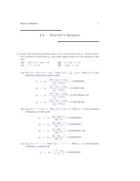 Chapter 2 Homework Each of the following equations has a root on the&nbsp;