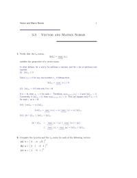 Chapter 3 Homework Vector And Matrix Norms B Compute The
