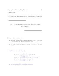 Chapter 5 Homework&nbsp;The Lagrange form of the polynomial passing through the points