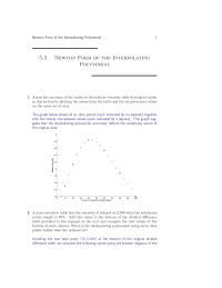 Chapter 5 Homework The First And Second Divided Differences Were