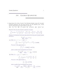 Chapter 6 Homework Gaussian Quadrature 66 Gaussian Quadrature Approximate The