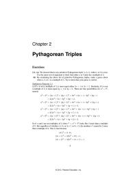 Chapter 2 We showed that in any primitive Pythagorean triple